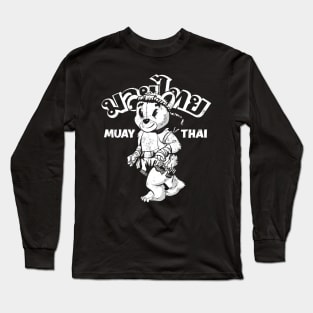 Muay Thai Boxing Mascot Bear Long Sleeve T-Shirt